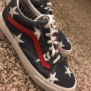 Red white and blue star vans brand new !
